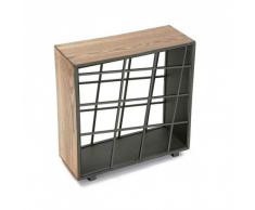 Versa 10850013 Botellero, 50x20x52cm, Madera y metal, 9 botellas, Guardabotellas