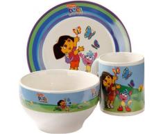 United Labels 0114103 - Dora-Desayuno Set con Taza, Plato y Cuenco de cerámica