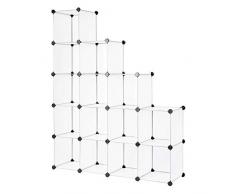 Dibea Modular, Armario, Sistema de estantería, Zapatero, 16 Compartimentos, Fächer, 30 x 30 cm