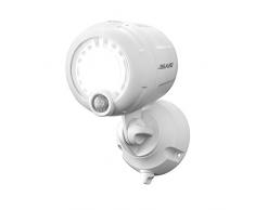Mr. Beams Lámpara con sensor de movimiento activado MB360XT BRN 02 01, inalámbrica, funciona con pilas, para exteriores, LED de 200 lúmenes, plástico, marrón, juego de 2, plástico, Blanco, pack de 1