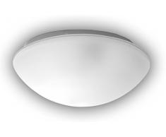 Niermann Standby 65125 a + +, Plafón satinado con borde transparente, 10 W LED, cristal, 25 x 10 cm