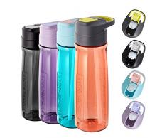 TITIROBA TKK Sport - Botella con pajitas, 700 ml, color rosa