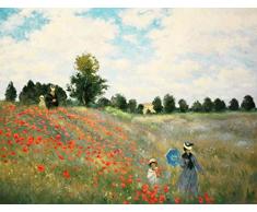 Legendarte Claude Monet Amapolas en Argenteuil Impresión Digital sobre Lienzo, cm. 40x50