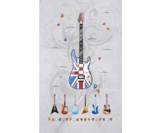 Vilber Kids Guitars Alfombra, Vinilo, Multicolor, 153x200x0.2cm
