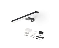 EMUCA - Foco LED para espejo de baÃ±o, IP44, 280 mm, PlÃ¡stico, Pintado negro