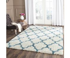 Safavieh Shaggy SGK569 - Alfombra Rectangular para Interiores (152 x 244 cm), Color Marfil y Azul