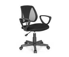 hjh OFFICE Kiddy CD Silla de Oficina Infantil Negro (Black) 40x53x92 cm