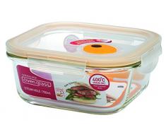 Lock & Lock LLG224T- Cristal para microondas y horno, cristal, transparente 15.5 x 15.5 x 6.9 cm, 750 ml