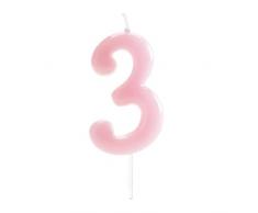 dekora - Velas Cumpleaños Numeros Comic Rosa | Vela Numero 3