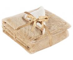 decoking â Manta Microfibra imitación de Piel de Cordero con Microfibra Colcha Manta Polar Manta Polar Suave Suave Suave cálido Estilo escandinavo Capuchino Lamby, Microfibra, Beige, 220 X 240