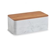Zeller Present 19332 panera Rectangular Gris, Blanco Metal - Paneras (Rectangular, Gris, Blanco, Metal, Madera, Bambú, 425 mm)