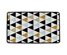 Butter Kings Mantequilla Reyes triángulos de oro multifuncional alfombra, multicolor, 75 x 45 cm