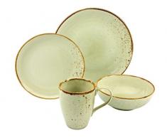 Creatable 19953 Single Set Vajilla, Porcelana, marrón, 30 x 32 x 6 cm, 4 Unidades