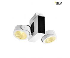 SLV Tec Kalu CW, LED de pared y techo (Interior, Double Color Blanco/Negro 24 ° 3000 K Lámpara, aluminio, 31 W