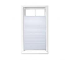 Relaxdays Estor Plisado, Tela, Transparente y Blanco, 90x210 cm