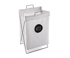 Versa 1948033 Cesto para Ropa Tela Blanc, 66x36x3 cm