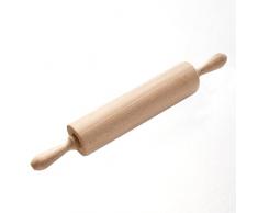 Chinchilla® Rodillo de madera con eje de metal fabricado en Alemania, rollo de madera de haya, rollo de masa como accesorio para hornear para enrollar pastel, pizza y masa de galletas