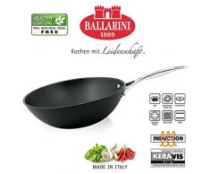 BALLARINI SartÃ©n Wok y Verduras, Alba, 30Â cm, Acero Inoxidable, Gris, 20Â cm cm