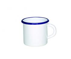 KrÃ¼ger Becher Husum 8 cm Vaso, Acero, weiÃ mit blauem Rand, 8 x 8 x 8,5 cm