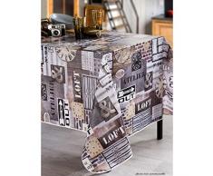 CALITEX Loft N ° 94 PVC mantel de hule redondo, color gris 140 x 140 cm