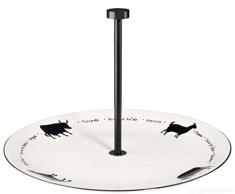 ASA 19171113Â lignen oire Quesera Etagere, Porcelana, Blanco/Negro, 30Â x 30Â x 25Â cm