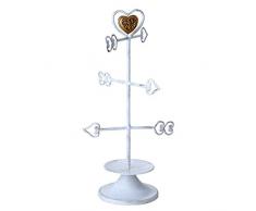Mopec Joyero Flechas Corazón con Caja, Metal, Blanco, 10x15.5x31 cm