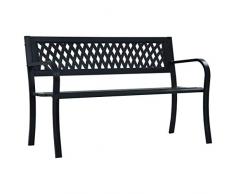 vidaXL Banco de jardín de 125 cm, Color Negro