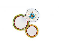 Excelsa Tex Mex Servicio Vajilla 18 Piezas, Cerámica, Multicolor