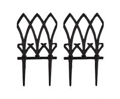 Relaxdays repisa, 2 Elementos Altura x 33,5 x 17,5 cm, Valla con Adornos, Borde de Cama, Hierro Fundido, Negro, 100%, 2 Zaunelemente