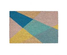 Relaxdays Felpudo Coco, DiseÃ±o GeomÃ©trico, Antideslizante, 60x40 cm, Alfombrilla Puerta Interior y Exterior, Multicolor, Cloruro de polivinilo