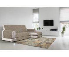 Italian Bed Linen Cubierta de sofá Anti-Deslizamiento Confort con chaiselongue,240cm, marròn