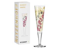RITZENHOFF 1071024 - Copa de champÃ¡n (200 ml, serie Goldnacht n.Âº 24), elegante pieza de diseÃ±o con oro autÃ©ntico, fabricado en Alemania, dorado, negro y rojo