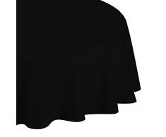 Alba MC0102080140R Mantel resinado, Algodón-Poliéster, Negro, 140 x 140 cm