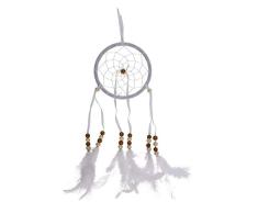 ootb cajonera Kit scacciaguai Textil Blanco con Plumas y Perlas de Madera, 34Â x 11Â cm, Multicolor