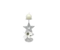 Fomax Portavelas Luminoso LED con Flor Artificial una Vela de té