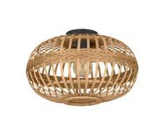 EGLO lÃ¡mpara colgante Ariscani, luminaria de techo para mesa de comedor, candil de metal en negro y cristal ahumado en negro-transparente, iluminador de comedor colgante, E27, Ã 20 cm