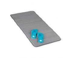 Relaxdays Alfombrilla Espuma viscoelÃ¡stica, Antideslizante, 49 cm de Ancho x 114 cm de Profundidad, Absorbente, Suave, de Secado rÃ¡pido, tapete de baÃ±o, Gris, Cloruro de polivinilo, 49x114 cm