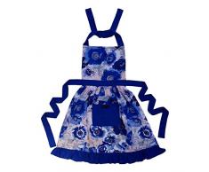 Ragged Rose Frilly - Delantal, algodÃ³n, Color Azul, Talla M