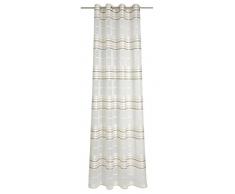 Deko Trends Cortina con ojetes, Tela, wollweiÃ-Creme-Taupe, 245.0x144.0x245.0 cm
