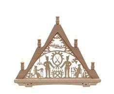 Dekohelden24 Dekohelden24-Torre de candelabro de Madera, 5 focos, diseño: Bergmann, 57 x 6 x 49 cm, 49 cm