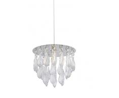 Lighting Collection - Lámpara de techo colgante con forma de gotas de cristal, transparente y cromado