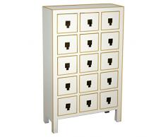 DRW Cajonera Madera 15 Cajones Blanca_63x26x104,5cm (Alto 104,5)