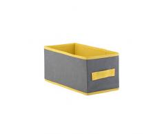 axentia Caja Sofia gris de amarillo, caja de plástico con mango, estantería Caja multifunción, zapatos Caja Tamaño: 14 x 28 x 13 cm