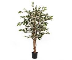 MICA Decorations Ficus Hawaii Planta Artificial En Maceta Campana, poliéster, Verde,, 70 x 70 x 110 cm