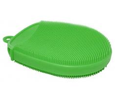 Nerthus FIH 1048 Guante de Cocina de Silicona, tipo Estropajo de Cocina de Silicona, ideal para superficies delicadas, Verde