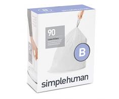 simplehuman CW0251 3 x paquete de 30 bolsas de basura a medida (90 bolsas), cÃ³digo B, plÃ¡stico blanco