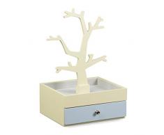 Relaxdays - 10020427 - Caja joyero/Joyero, diseño Atemporal, para Ahorrar Espacio, Orden y Limpieza para Tus Joyas, 15,5 x 18 x 29 cm, Beige