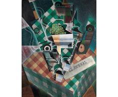 Cuadro BodegÃ³n con Mantel a cuadros. ImpresiÃ³n digital sobre lienzo. Pintura de Juan Gris