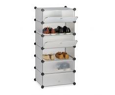 Relaxdays Zapatero Estrecho con Puertas, 37x49x107 cm