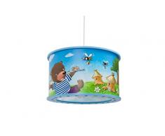 elobra lámpara infantil oso - Lámpara de techo para niños, madera, 40 W, color azul